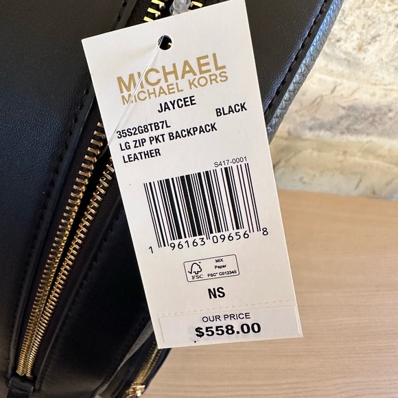 Michael Kors Jaycee Large leather backpack & Wallet black NWT Authentic - Picture 6 of 10